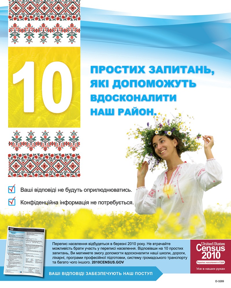 Ukrainian Awareness Poster by Bureau of the Census, 2010 — digital art print download