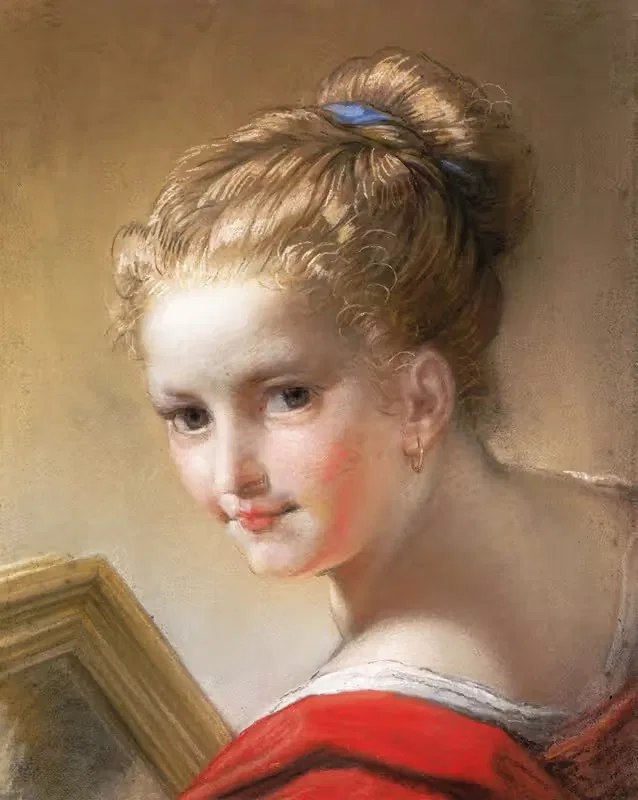 Study of a Girl in Red — Benedetto Luti