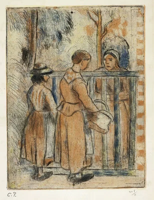 Женщины-бедняки by Камиль Писсарро, 1889–1899 — digital art print download