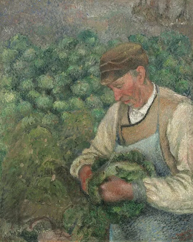 Садовник – старый крестьянин с капустой by Камиль Писсарро, 1883-1895 — digital art print download