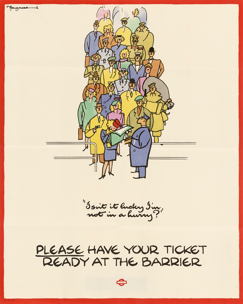 Please Have Your Ticket Ready at the Barrier by Cyril Kenneth Bird (Fougasse) — digital art print download