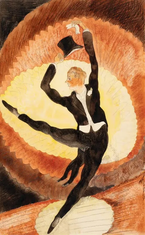In Vaudeville, Acrobatic Male Dancer with Top Hat — Charles Demuth