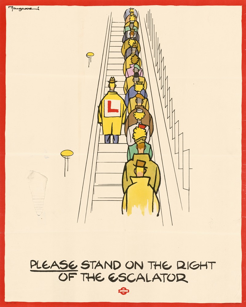 Please Stand on the Right of the Escalator — Cyril Kenneth Bird (Fougasse)