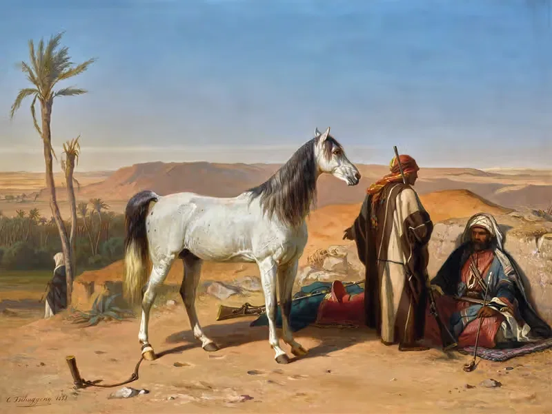 Араб в пустыне by Шарль Тшаггени, 1858 — digital art print download