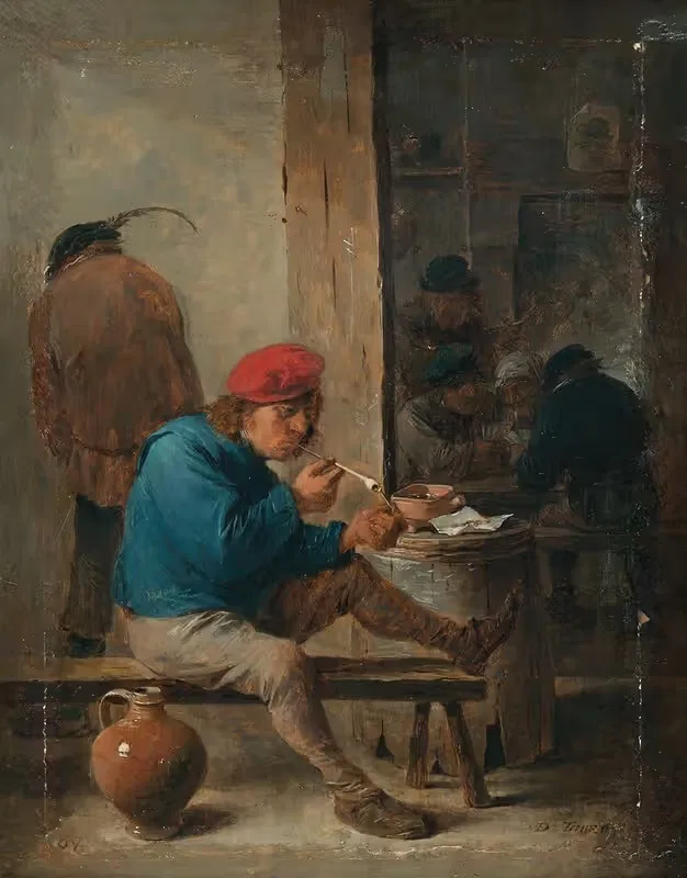 Сцена в таверне с курильщиками by Давид Тенирс Младший — digital art print download