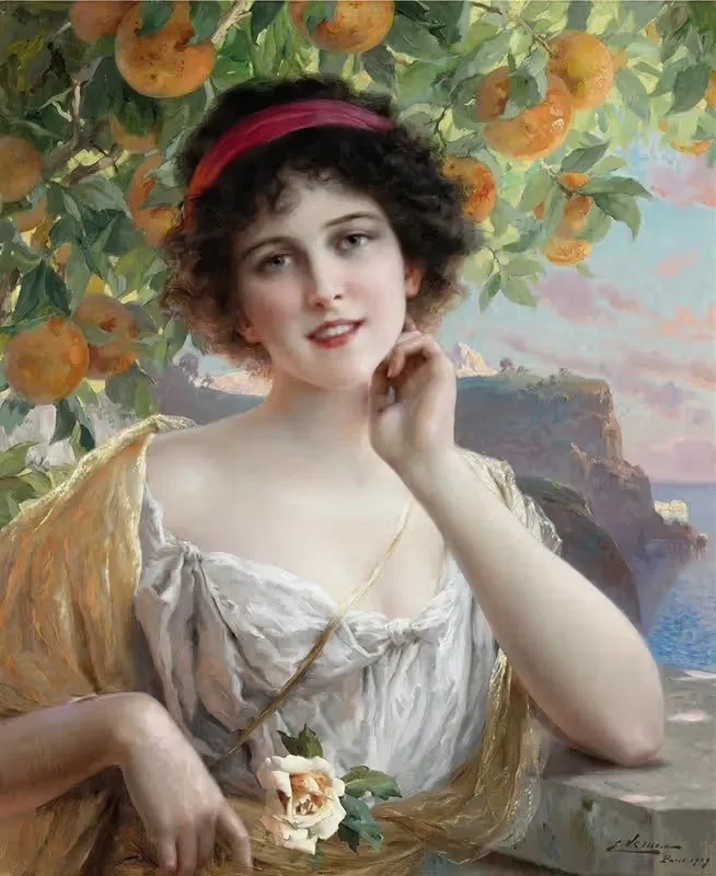 Красота под апельсиновым деревом by Эмиль Вернон, 1919 — digital art print download