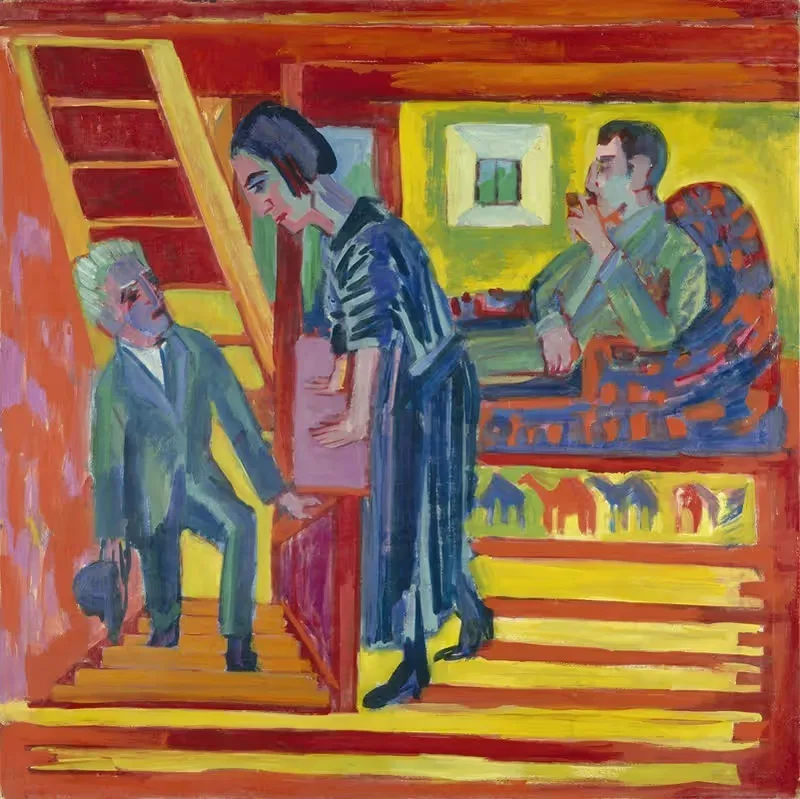 Визит – пара и новичок by Эрнст Людвиг Кирхнер, 1922 — digital art print download