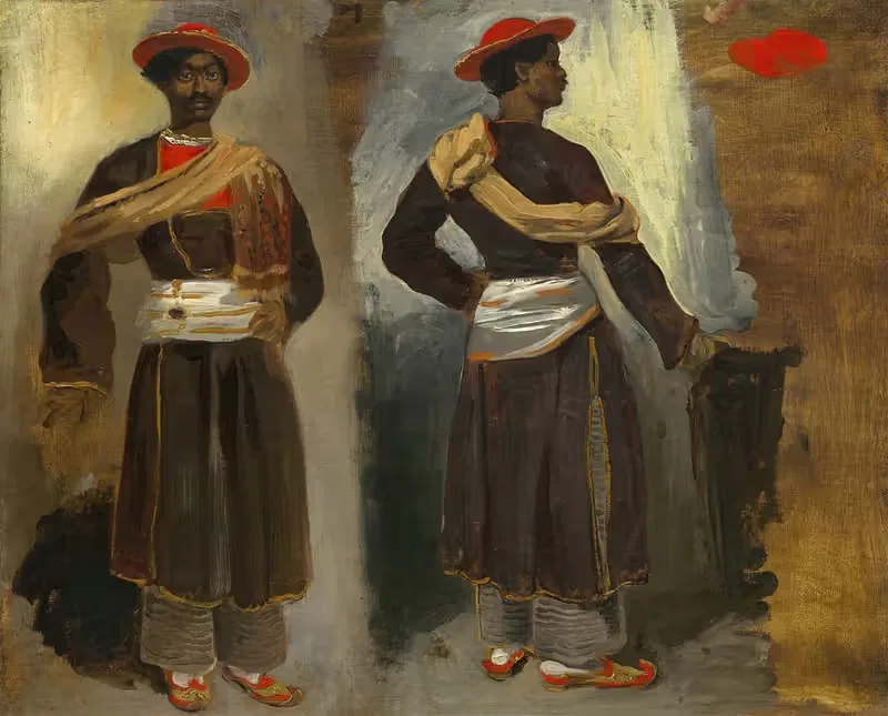 Two Studies of a Standing Indian from Calcutta — Eugène Delacroix