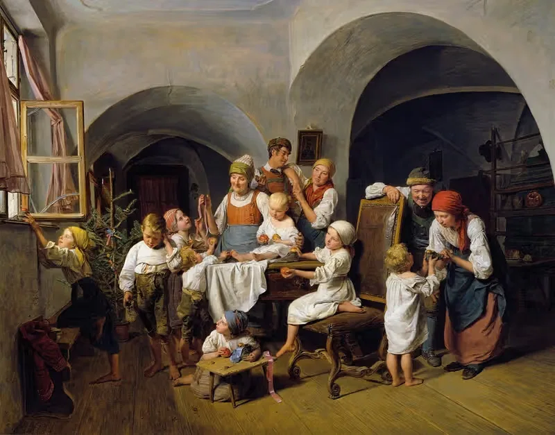 Рождественское утро by Фердинанд Георг Вальдмюллер, 1844 — digital art print download