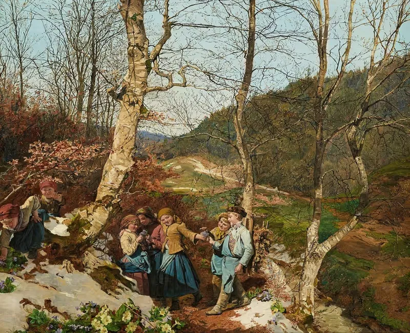 Ранняя весна в Венских лесах by Фердинанд Георг Вальдмюллер, 1861 — digital art print download