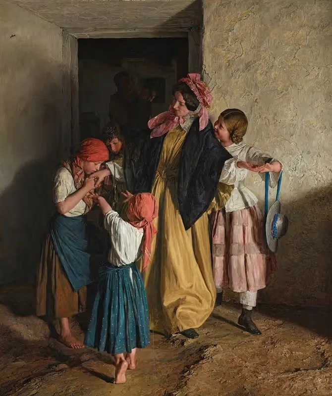 Godmother's Farewell (After Confirmation) — Ferdinand Georg Waldmüller