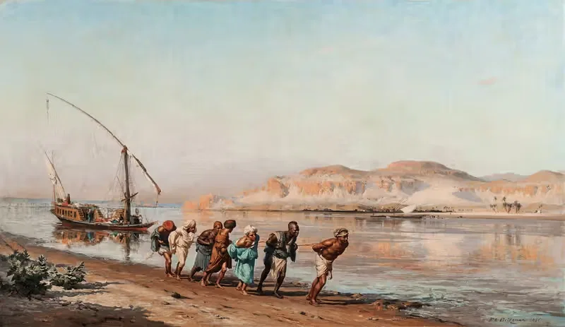 Тяга на Ниле by Фредерик Артур Бриджман, 1875 — digital art print download