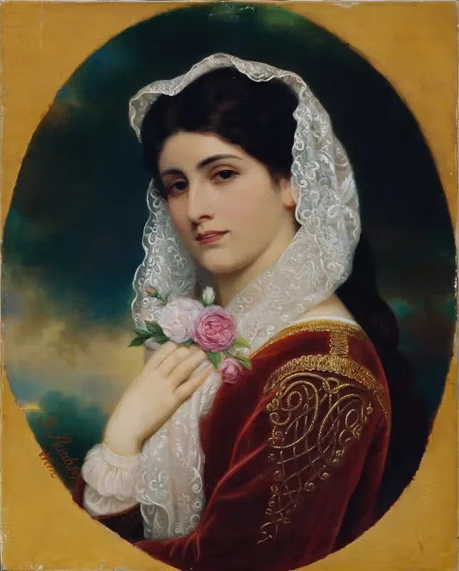 Женская голова by Георг Мартин Игнац Рааб, 1869 — digital art print download
