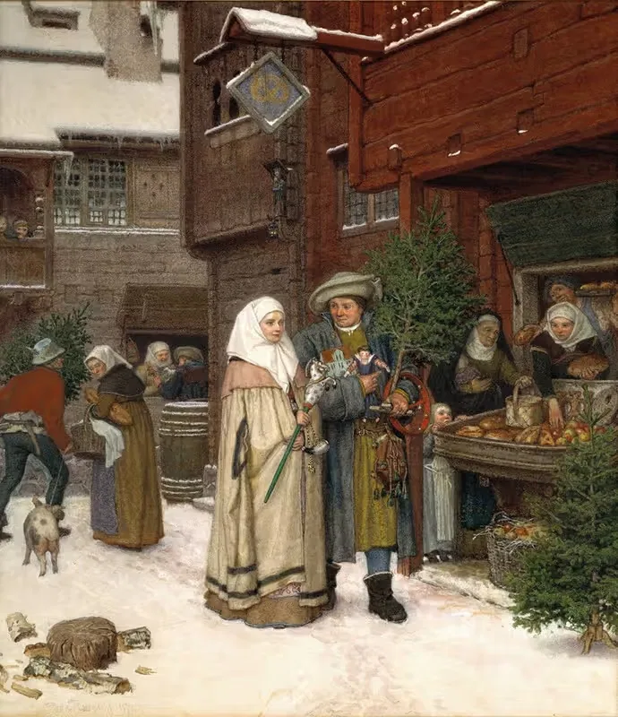 Рождественская ярмарка by Георг фон Розен, 1872 — digital art print download
