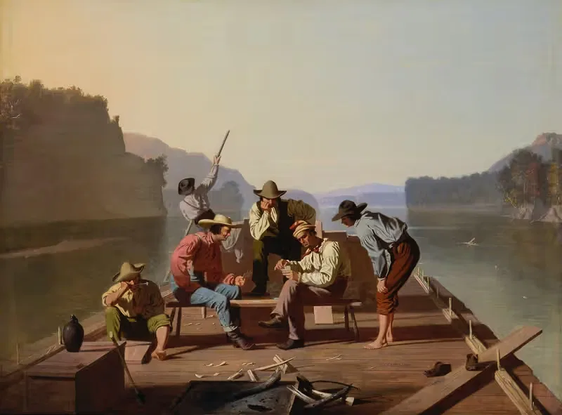 Плотники, играющие в карты by Джордж Кейлеб Бингем, 1847 — digital art print download