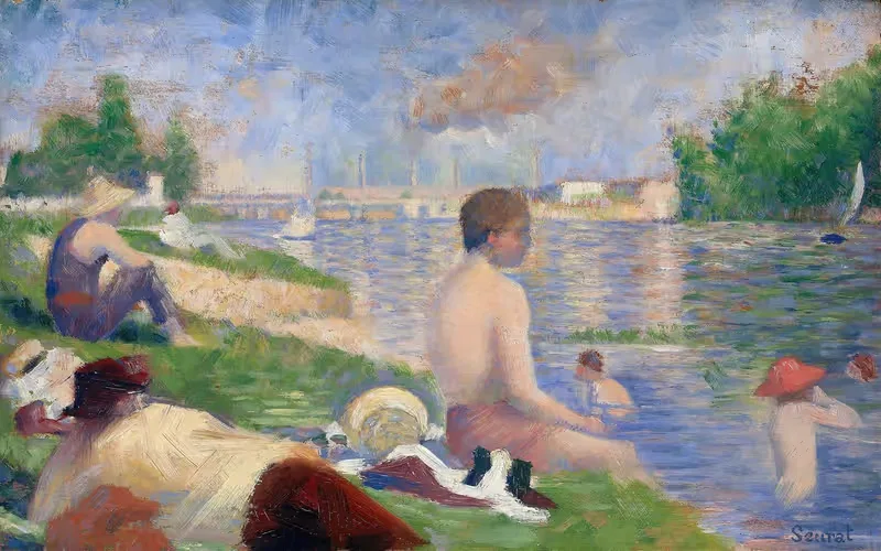 Final Study for “Bathers at Asnières” by Georges Seurat, 1883 — digital art print download
