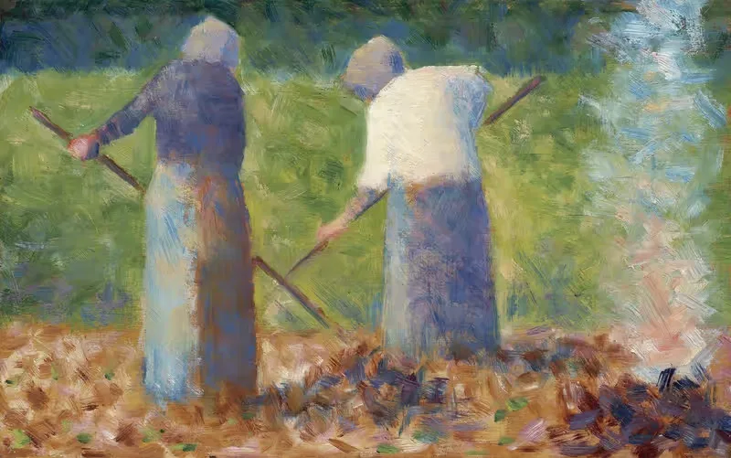 Сеноуборщики в Монфермейле by Жорж Сёра, c. 1882 — digital art print download