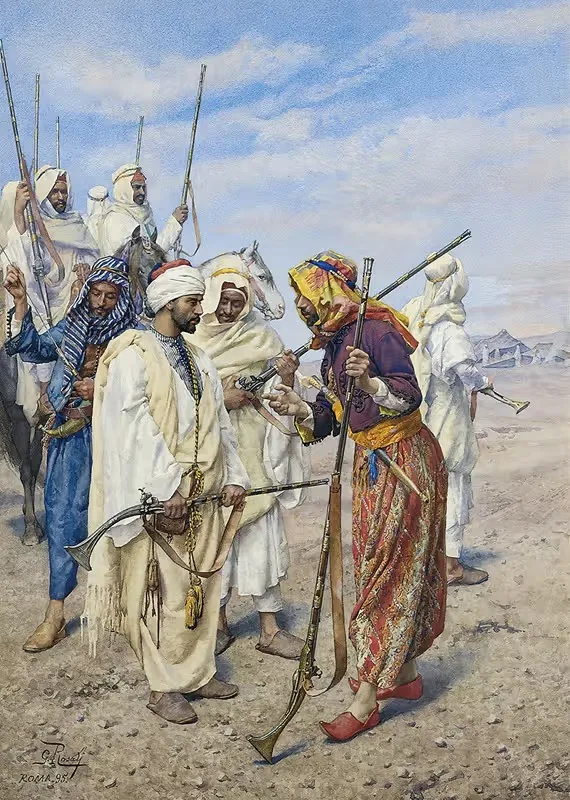 Бедуины, готовящие налет by Джулио Розати, 1895 — digital art print download