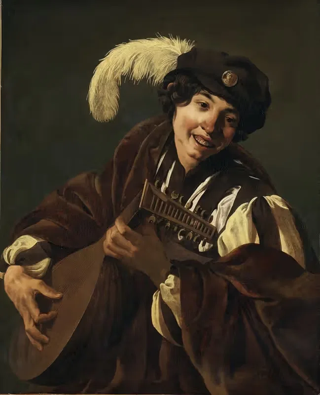 A Boy Playing the Lute by Hendrick Ter Brugghen — digital art print download