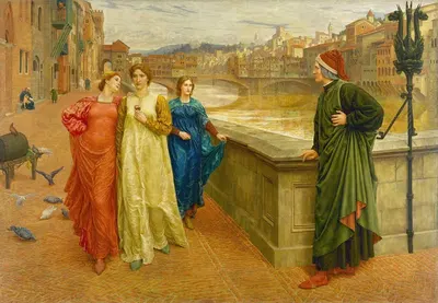 Данте и Беатриче by Генри Джеймс Холидей, 1883 — digital art print download