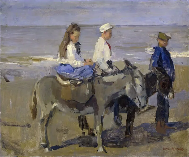 Boy and Girl on Donkeys — Isaac Israëls