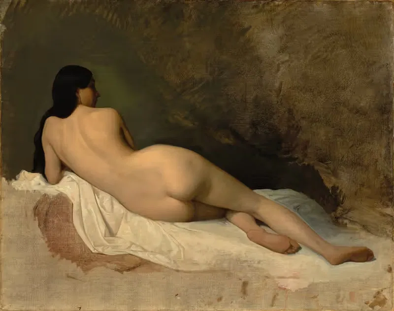 Эскиз лежащего ню by Исидор Пильс, c. 1841 — digital art print download