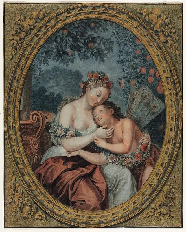 Зефир и Флора by Жан Франсуа Жанине, c. 1776 — digital art print download