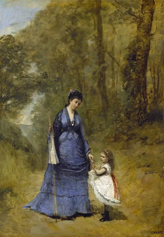 Madame Stumpf and Her Daughter — Jean-Baptiste-Camille Corot