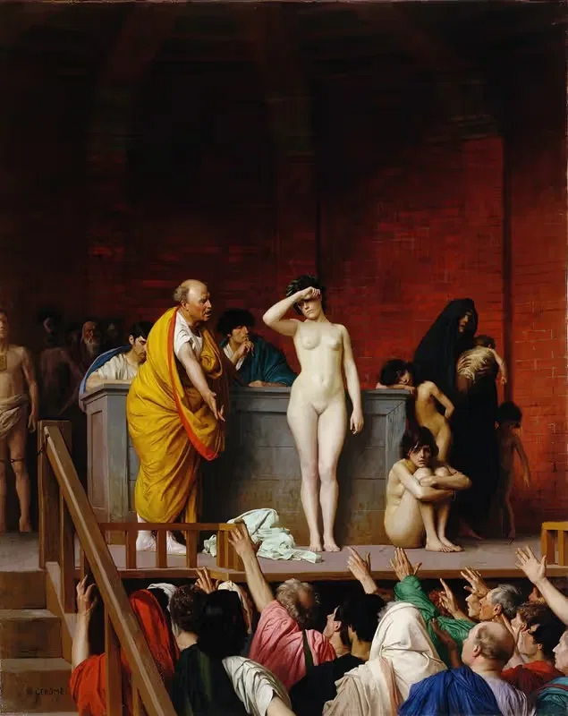 Рабовладельческий рынок в Древнем Риме by Жан-Леон Жерома, 1884 — digital art print download