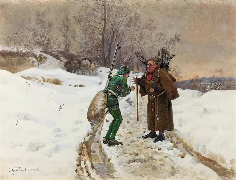 Муравей и кузнечик by Жан Жорж Вибер, 1875 — digital art print download