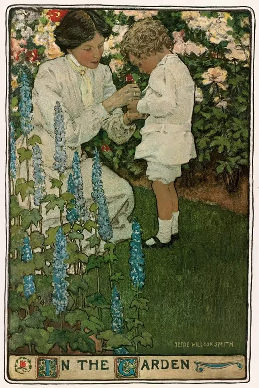 In the Garden by Jessie Willcox Smith — digital art print download