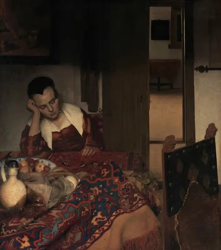 A Maid Asleep by Johannes Vermeer — digital art print download