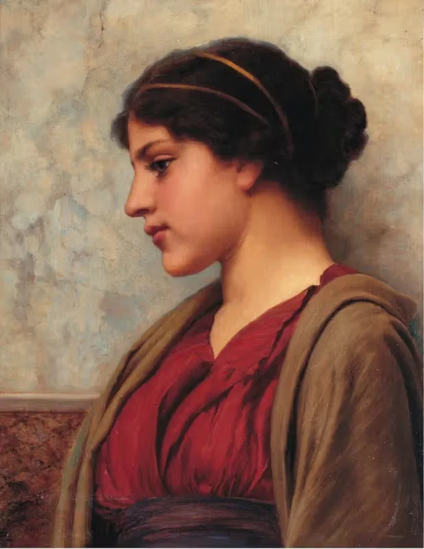 A Classical Beauty, Far-away Thoughts by John William Godward — digital art print download