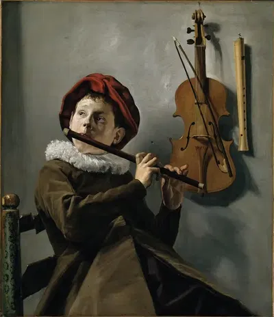 Boy playing the Flute by Judith Leyster — digital art print download