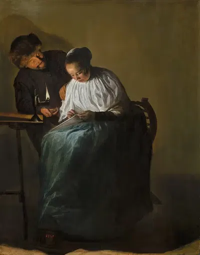 Man Offering Money to a Young Woman by Judith Leyster, 1631 — digital art print download
