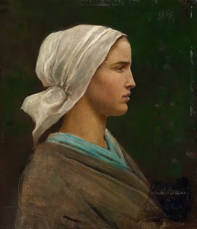 Жанна Кальве by Жюль Брета, 1865 — digital art print download