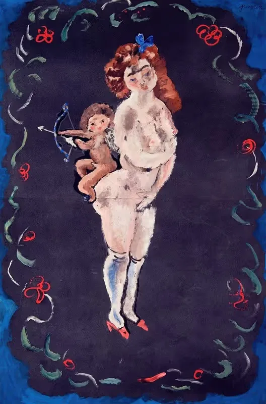 Nude and Cupid by Jules Pascin, c. 1920 — digital art print download