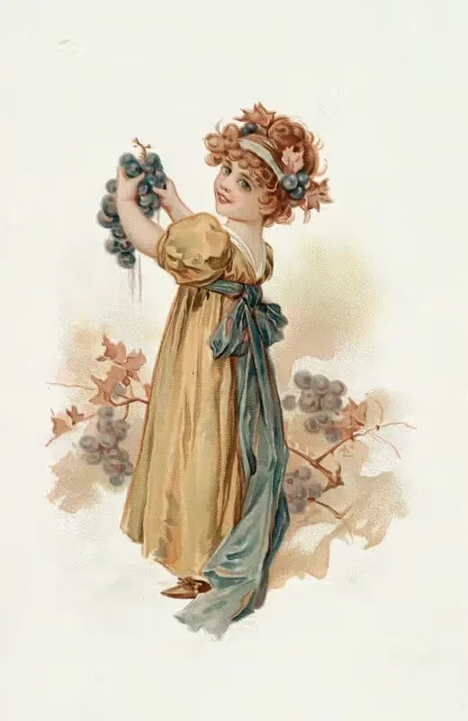 Little Girl with Grapes — Louis Prang & Co.