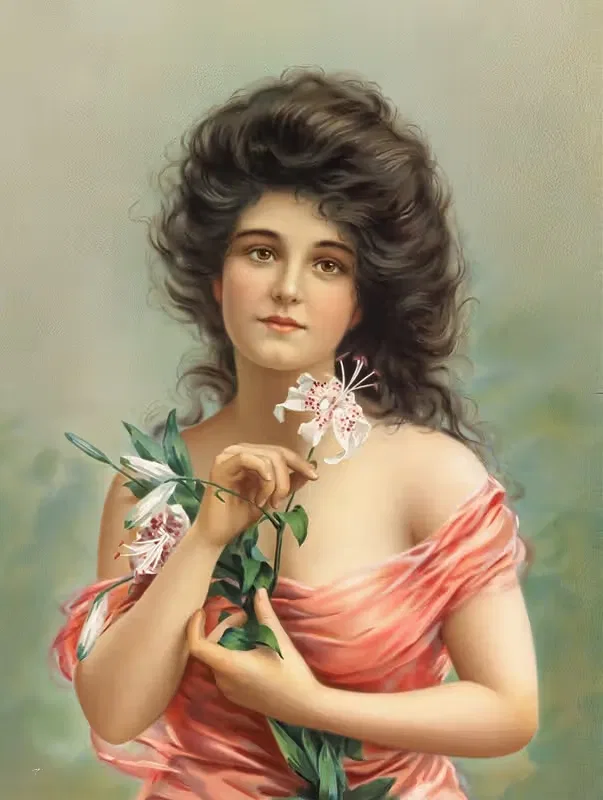 Женщина с лилией by Луи Пранг и Ко — digital art print download