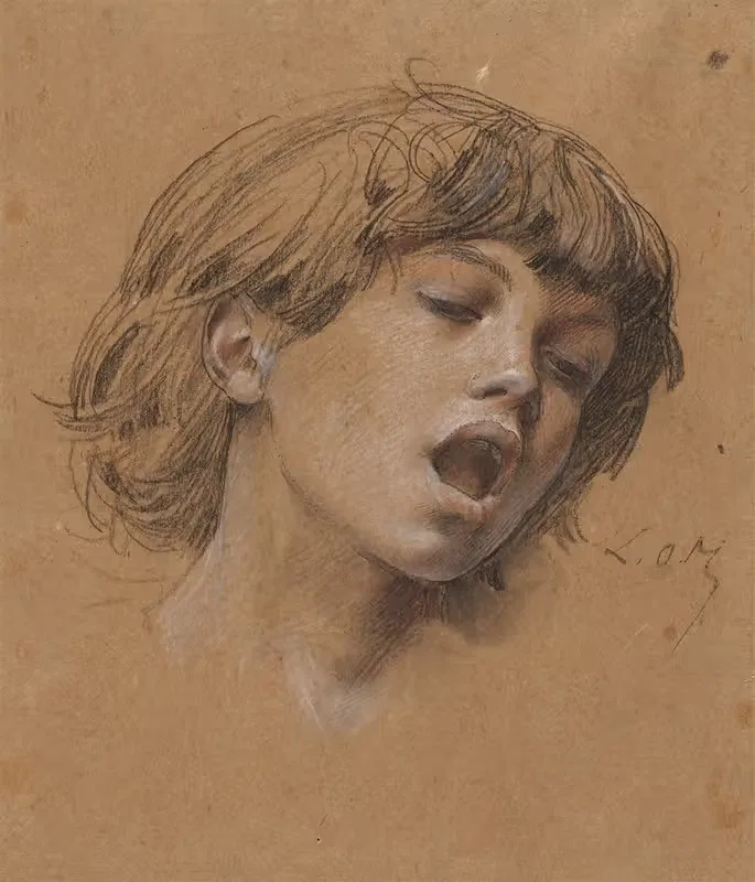 Head of a Boy Singing (Study for Music) — Luc-Olivier Merson