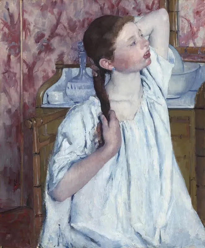 Girl Arranging Her Hair — Mary Cassatt