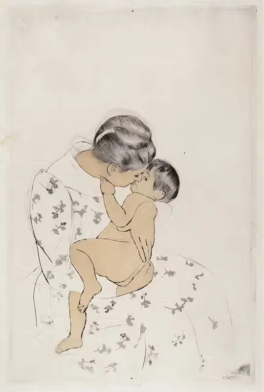 Поцелуй матери by Мэри Кассат, 1890-1891 — digital art print download
