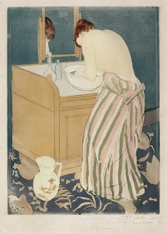 Woman Bathing by Mary Cassatt, 1890-1891 — digital art print download