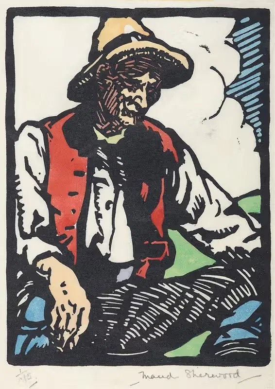 Сидящий крестьянин by Мод Шервуд, 1928 — digital art print download