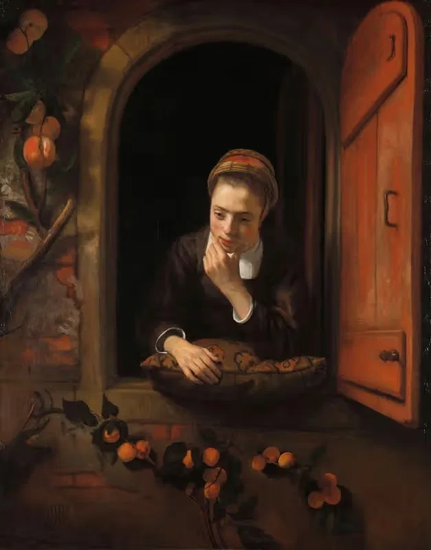 The Daydreamer by Nicolaes Maes, 1650 - 1660 — digital art print download