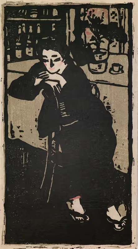 Женщина в кафе by Ота Сабуро, 1914 — digital art print download