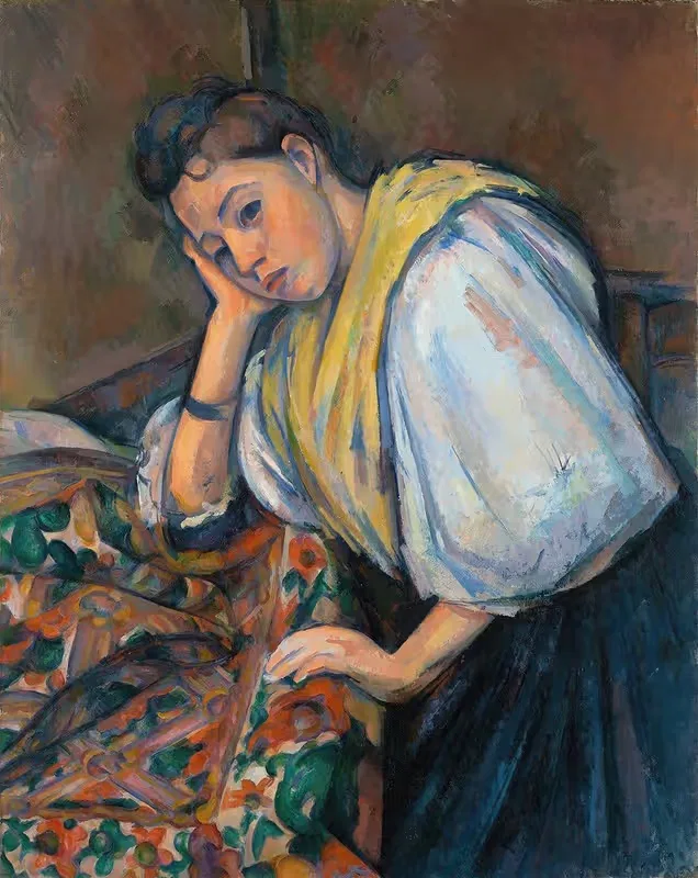 Young Italian Woman at a Table — Paul Cézanne