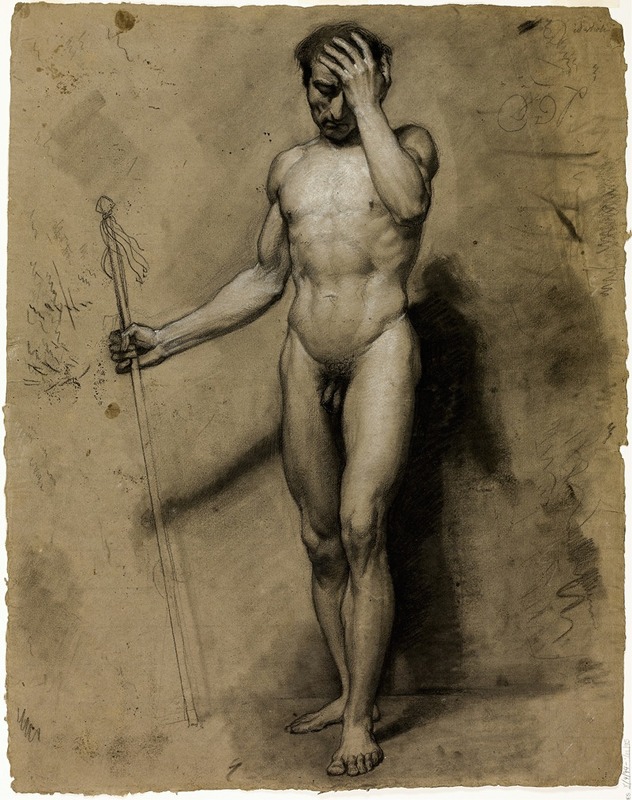 Standing Male Nude by Paul Emile Detouche, 1814–1874 — digital art print download