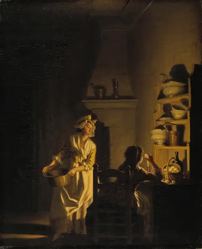 Testing Eggs. Interior of a Kitchen by Pehr Hilleström — digital art print download