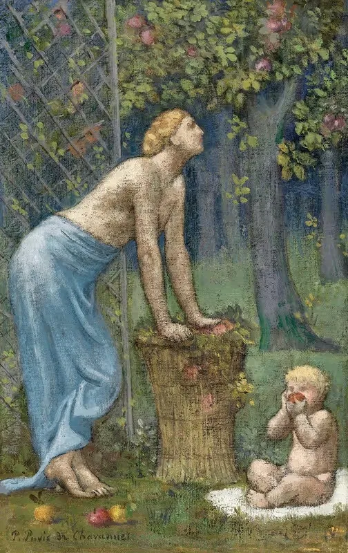 Сбор яблок by Пьер Пюви де Шаванн — digital art print download